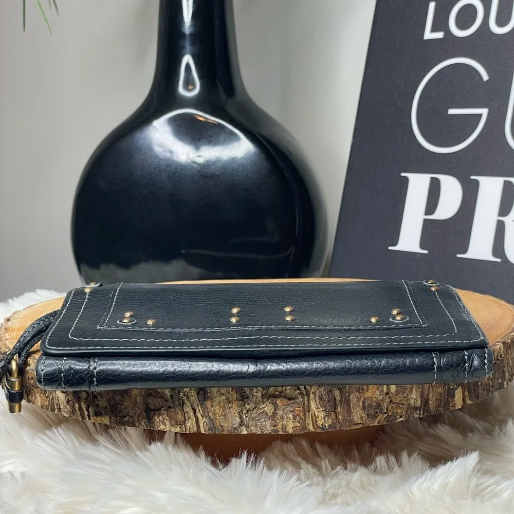 Chloe Paddington Long Black Leather Wallet with Gold Studs - Picture 12 of 12